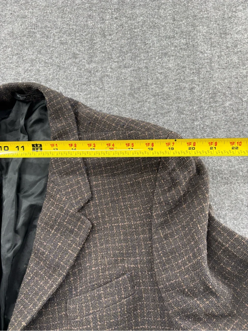 Philip Wolfe Haberdasher Men's Black/Brown Plaid Suitcoat Blazer 2-Button Notch